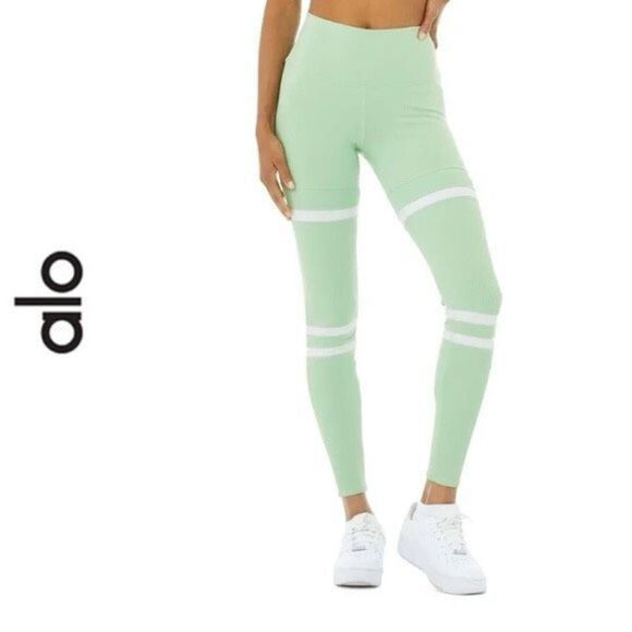 ALO YOGA High-Waist Legit Legging Pant Ribbed Airbrush Size M - Picture 1 of 9